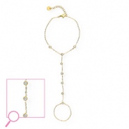 Handketten aus Stainless Steel - Rostfreiem Stahl Gold-crystal