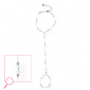 Handketten aus Stainless Steel - Rostfreiem Stahl Silver-crystal AB-white