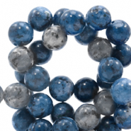Naturstein Perlen Quarz 6mm Multicolour blue-grey
