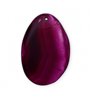 Naturstein Anhänger Achat Oval Dark purple