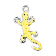 Stainless Steel - Rostfrei Stahl Anhänger Salamander Silver-yellow-red