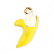 Stainless Steel - Rostfrei Stahl Anhänger Banane Yellow-white