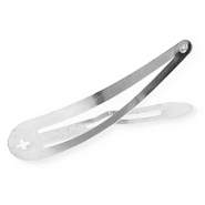 Metall Zubehör Haarspange mit Öse Silver