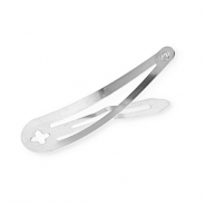 Metall Zubehör Haarspange mit Öse Silver