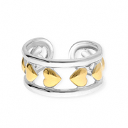 Ringe aus Stainless Steel - Rostfreiem Stahl Herz Silver-gold