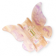 Haarschmuck Haarklemme Schmetterling mit Ösen Beige-mauve marble