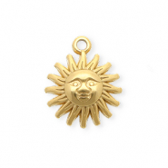 Stainless Steel - Rostfrei Stahl Anh&auml;nger Sonne Gold