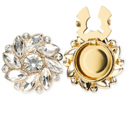 Brass TQ Metall Knopfabdeckung Blume Gold-crystal