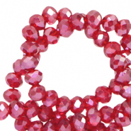 Top Glas Facett Perlen 8x6mm rondellen Raisin torte red-amber coating