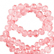 Top Glas Facett Perlen 4x3mm rondellen Peonia pink