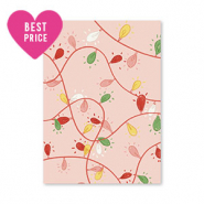Schmuck Karten bunter Lichterkette Pink-red-green