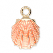 Metall Anh&auml;nger Muschel Gold-peach pink