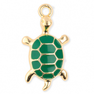 Metall Anh&auml;nger Schildkr&ouml;te Gold-green