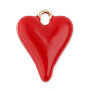 Metall Anh&auml;nger Herz Gold-red
