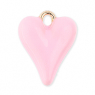 Metall Anh&auml;nger Herz Gold-light pink