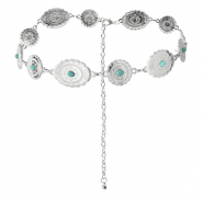 Bauchkettchen Bohemian Silver-turquoise