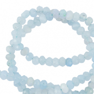 Naturstein Perlen 4mm Facett geschliffen Ice blue