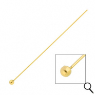 BY31&reg; Stainless Steel - Rostfrei Stahl Schmuckzubeh&ouml;r Nietstifte mit Kugel 70 mm Gold