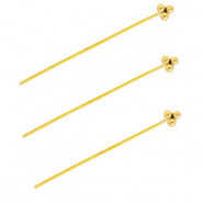 BY31&reg; Stainless Steel - Rostfrei Stahl Schmuckzubeh&ouml;r Nietstifte mit Kugeln 35 mm Gold