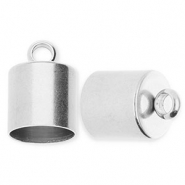 Stainless Steel - Rostfrei Stahl Schmuckzubehör Endkappen Ø10 mm mit Öse Silver