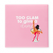 BY31® Deko-Fliese mit Spruch "Too glam to give a damn" Pink-white-red-black