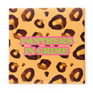 BY31® Deko-Fliese mit Spruch "Panthers in crime" Light orange-brown-pink-neon green