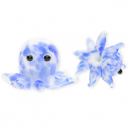 Handgefertigt Glasperlen Oktopus Blue-white