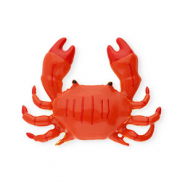 Eco-brass&reg; (nachaltiges Messing) Anh&auml;nger Enamel Krabbe Gold-orange-red-black