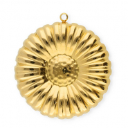 Stainless Steel - Rostfrei Stahl Anhänger Blume Gold