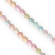 Glas Top Facett Perlen Bicone 6&nbsp;mm Multicolour pastel-AB coating