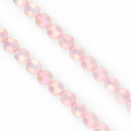 Top Glas Facett Perlen Rund 6&nbsp;mm Light pink-AB coating