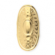 Ringe aus Stainless Steel - Rostfreiem Stahl Oval mit Sonne Gold