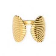 Ringe aus Stainless Steel - Rostfreiem Stahl Muscheln Gold