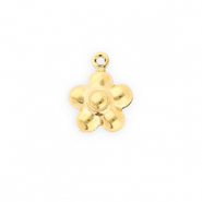 Stainless Steel - Rostfrei Stahl Anh&auml;nger Blume Gold