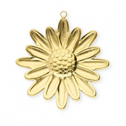Stainless Steel - Rostfrei Stahl Anh&auml;nger Blume Gold
