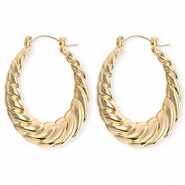 Statement Ohrringe&nbsp;/&nbsp;Creolen Verdreht mit Rostfrei Stahl-Stecker Gold