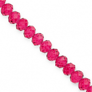 Top Glas Facett Perlen 8x6&nbsp;mm Rondellen Cherry pink