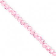Top Glas Facett Perlen 6x5&nbsp;mm Rondellen Light pink