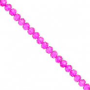Top Glas Facett Perlen 4x3&nbsp;mm Rondellen Fuchsia pink