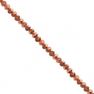 Top Glas Facett Perlen 3x2&nbsp;mm Rondellen Rose gold-pearl shine coating
