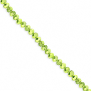 Top Glas Facett Perlen 3x2&nbsp;mm Rondellen Green-pearl shine coating