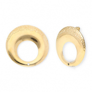 Stainless Steel - Rostfrei Stahl Schmuckzubeh&ouml;r Ohrringe / Ohrstecker Rund mit &Ouml;se Gold