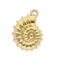 Stainless Steel - Rostfrei Stahl Anh&auml;nger Muschel Gold