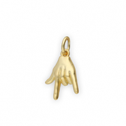 Brass TQ Metall Anhänger "I love you" Gold