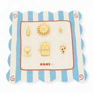 BY31&reg; Eco-brass (nachaltiges Messing) Anh&auml;nger Vorteilspackung (6 St&uuml;ck) Gold-red