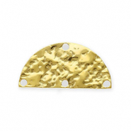 BY31&reg; Rostfreier Edelstahl Schmuckzubeh&ouml;r Zwischenst&uuml;ck Halbrund mit 4 &Ouml;sen Gold