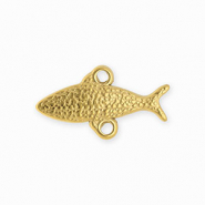 BY31&reg; Rostfreier Edelstahl Schmuckzubeh&ouml;r Zwischenst&uuml;ck Fisch mit 2 &Ouml;sen Gold