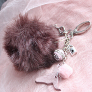 Schmucksets Kunstfell Pompom Schlüsselanhänger