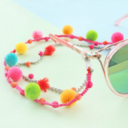 Schmucksets Super Pompom Anhänger in den schönsten Sommer Farben