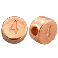 DQ Metall Zahlen Perlen&nbsp;# 4 rosegold (nickelfrei)